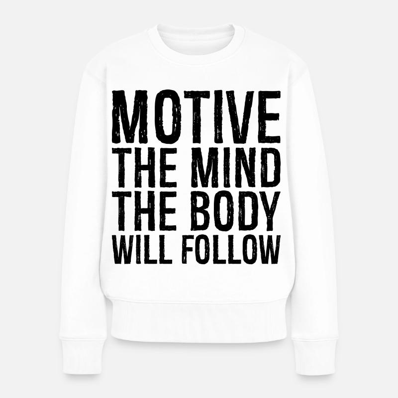 motif l’ le corps suivra - Pull Premium bio Femme - blanc