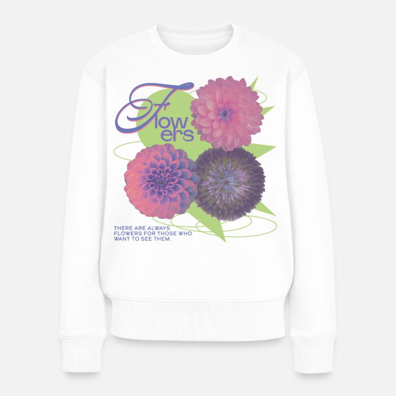Floral Vision Statement - Frauen Premium Bio Pullover - Weiß