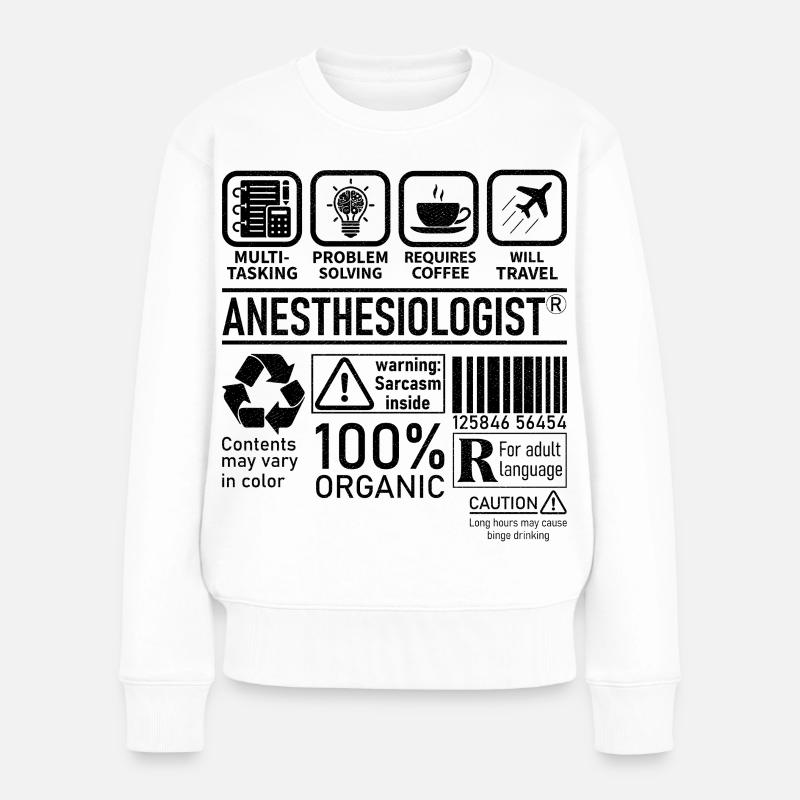 Anesthésiste multitâche résolution de problèmes - Pull Premium bio Femme - blanc