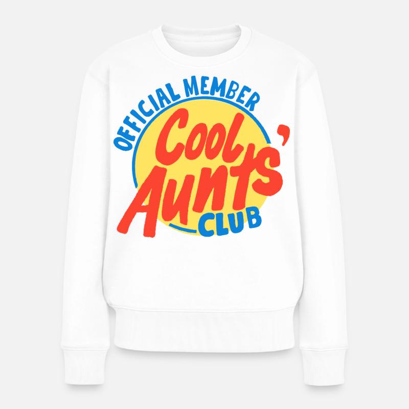 Emblème du Cool Aunts' Club - Pull Premium bio Femme - blanc