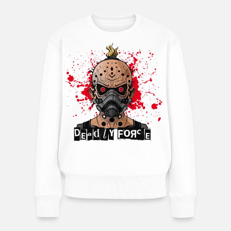 cyberpunk - Tödliche Macht - Frauen Premium Bio Pullover - Weiß