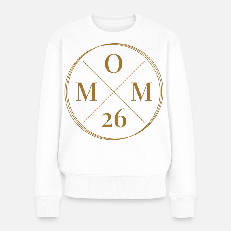 Mom 26 Baby Mutter Muttertag Geschenk Mama 2026 - Frauen Premium Bio Pullover - Weiß