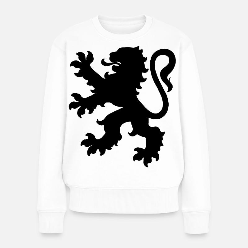 Löwe - Frauen Premium Bio Pullover - Weiß
