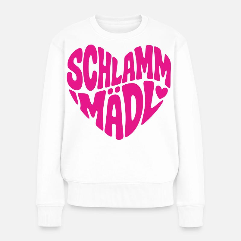Schlamm Mädl - Frauen Premium Bio Pullover - Weiß
