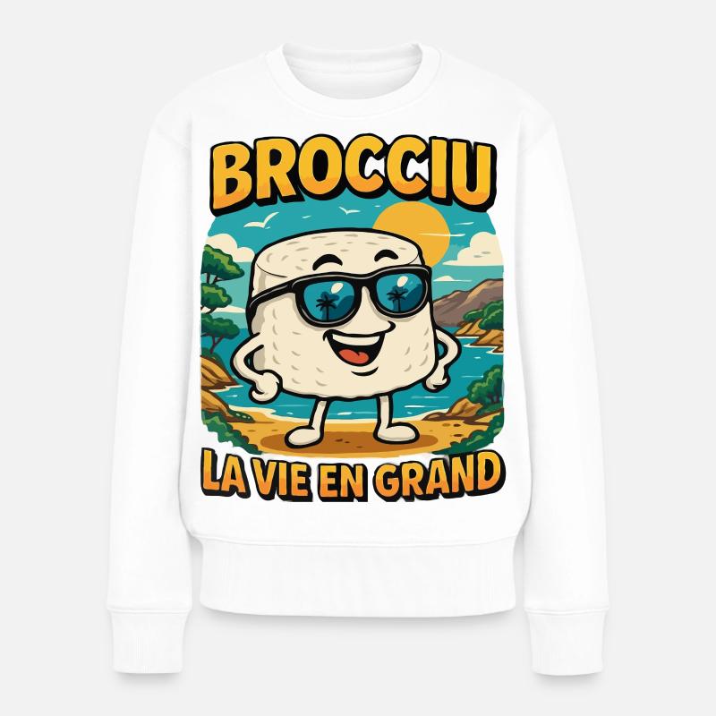 Brocciu La vie en grand - Pull Premium bio Femme - blanc