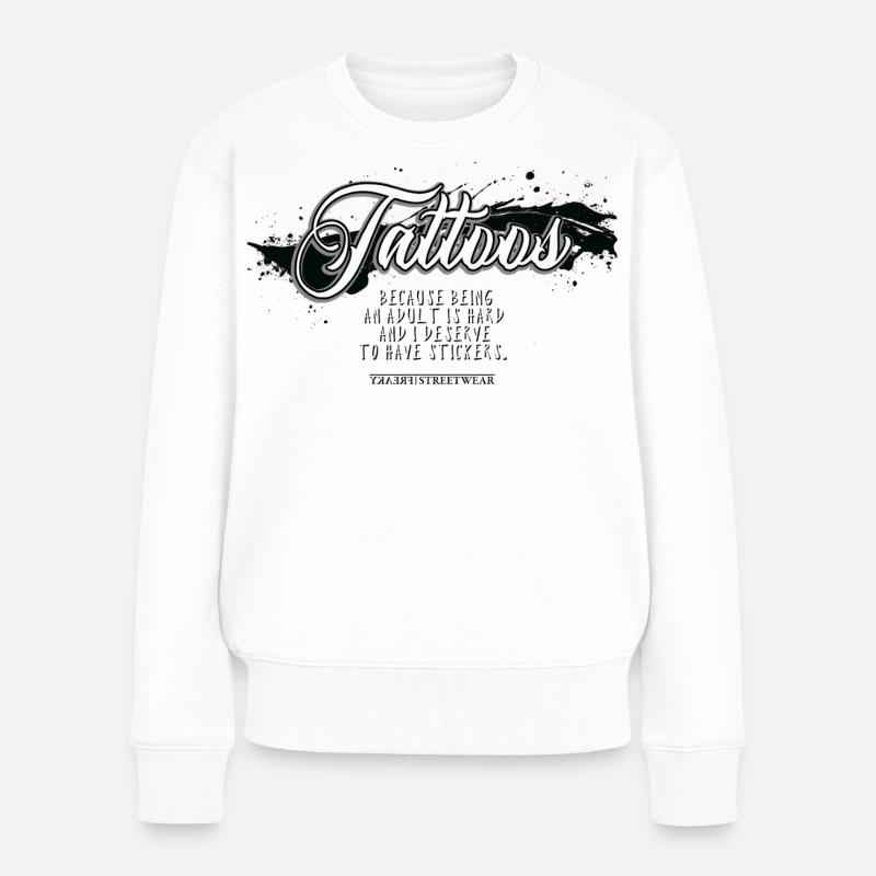 Tattoos - Frauen Premium Bio Pullover - Weiß