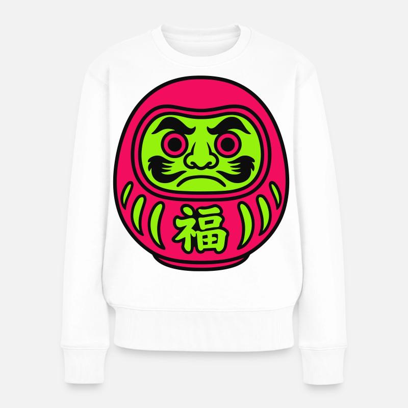 Daruma by FANMAN! - Frauen Premium Bio Pullover - Weiß