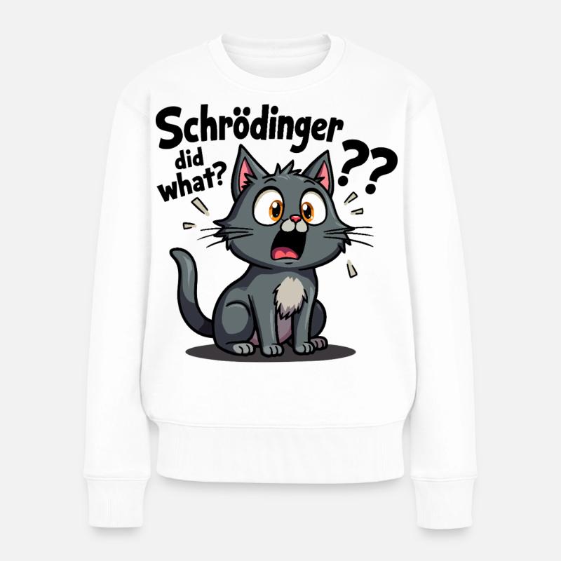Le chat de Schrödinger - le cauchemar des chats mignons - Pull Premium bio Femme - blanc