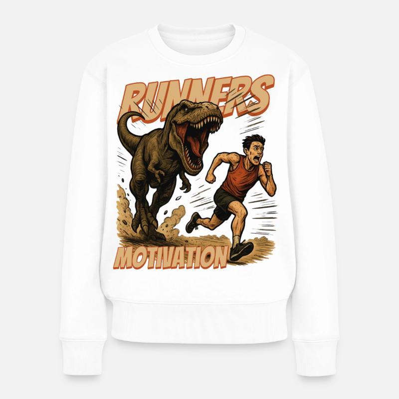 Alles eine Frage der "Runners" Motivation - Frauen Premium Bio Pullover - Weiß