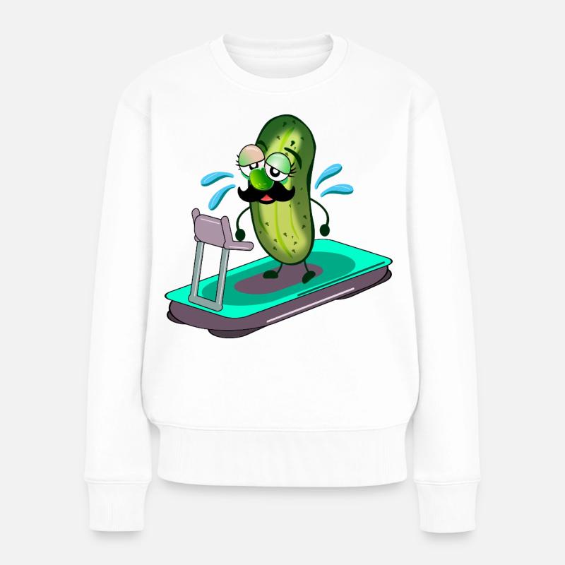 Papa Pickles Laufband - Frauen Premium Bio Pullover - Weiß