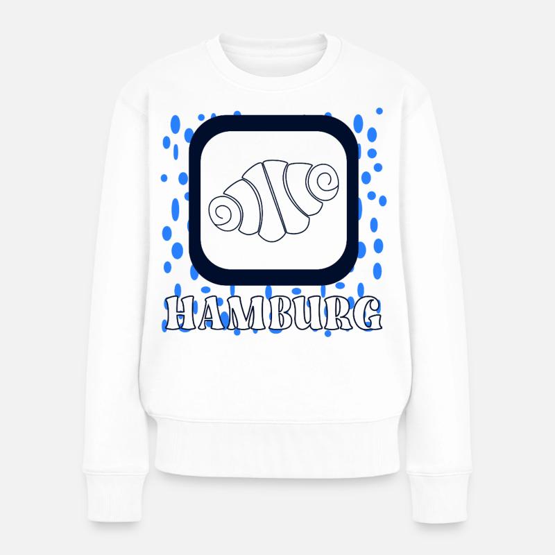 HAMBURG FRANZBRÖTCHEN BÄCKERIN - Frauen Premium Bio Pullover - Weiß
