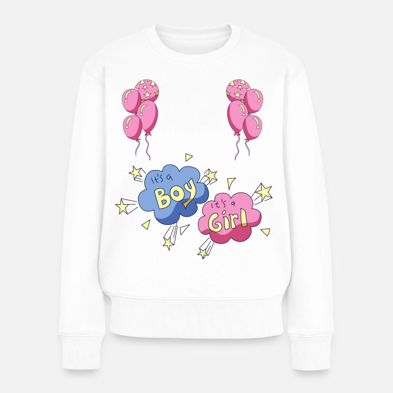 Geschlechtsspezifische Baby-Prints - Frauen Premium Bio Pullover - Weiß