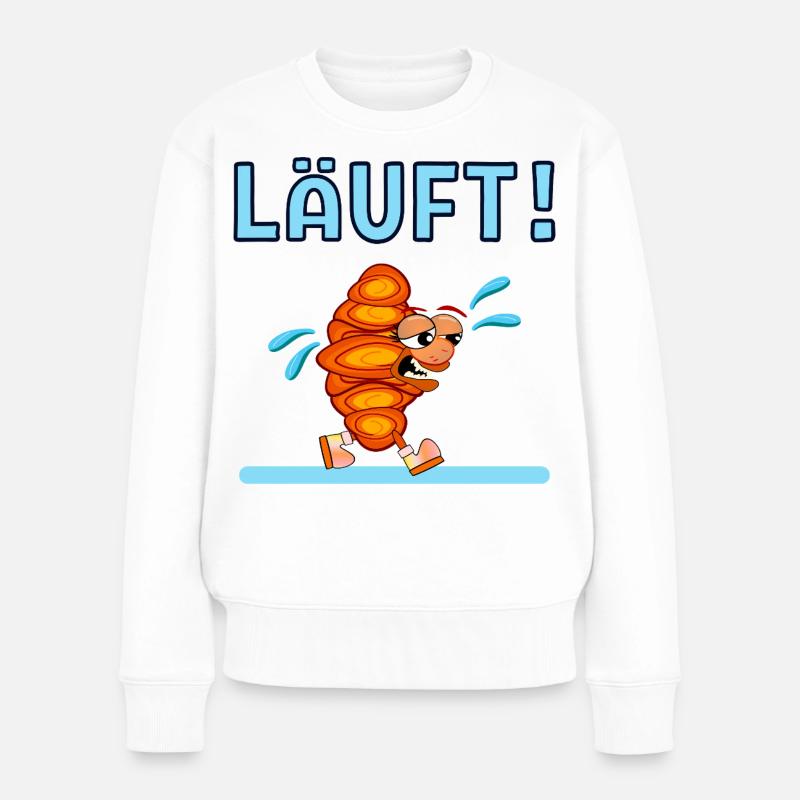 LAUFEN LÄUFT JOGGEN FRANZBRÖTCHEN - Frauen Premium Bio Pullover - Weiß