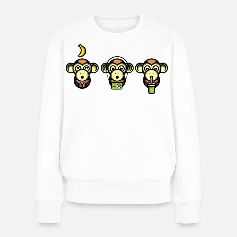 Klügere Affen - Frauen Premium Bio Pullover - Weiß
