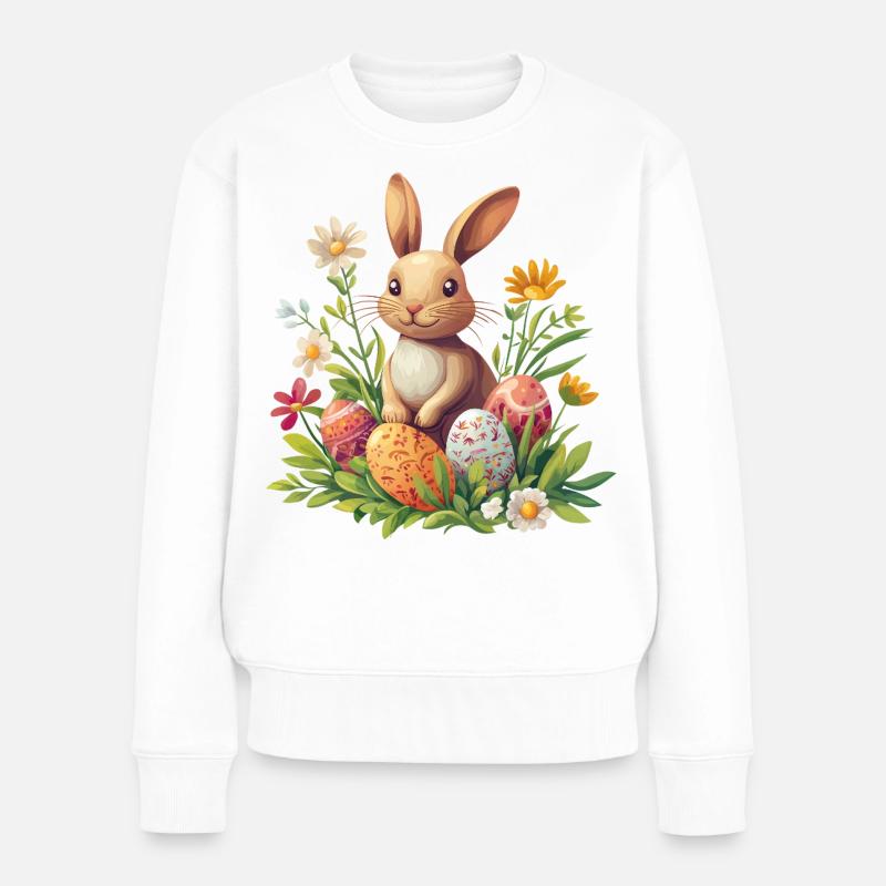 Osterhase - Frauen Premium Bio Pullover - Weiß