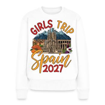 Voyage entre filles en Espagne 2027 - Pull Premium bio Femme - blanc - Devant - Julia (174cm)