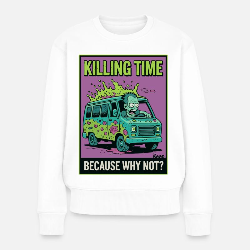 Zombie Van Survival Illustration - Frauen Premium Bio Pullover - Weiß