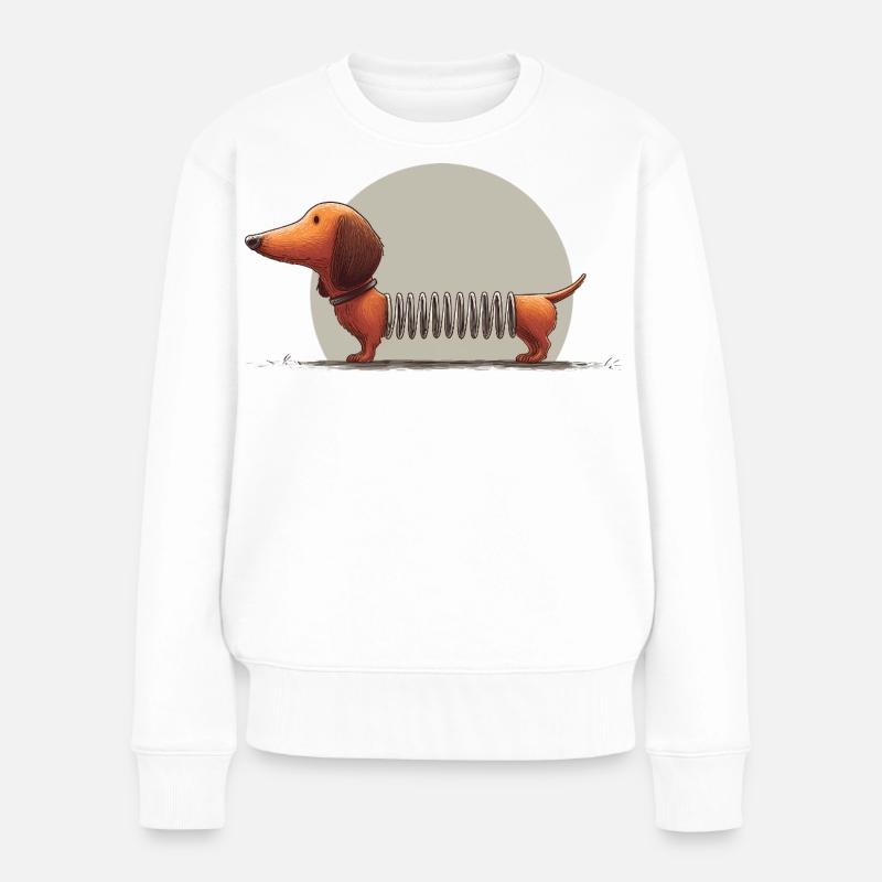 Slinkydackel - Frauen Premium Bio Pullover - Weiß