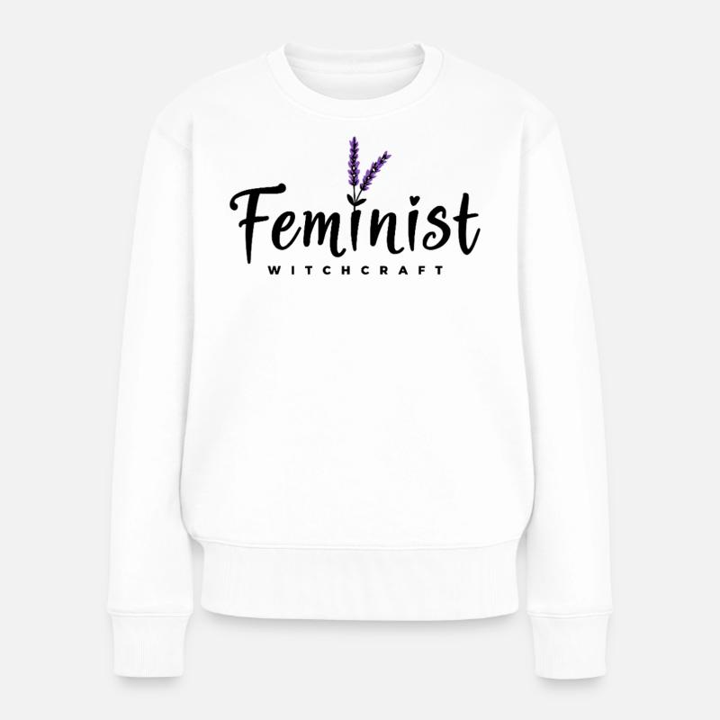 Halloween Hexen-Spruch mit Lavendel - Frauen Premium Bio Pullover - Weiß
