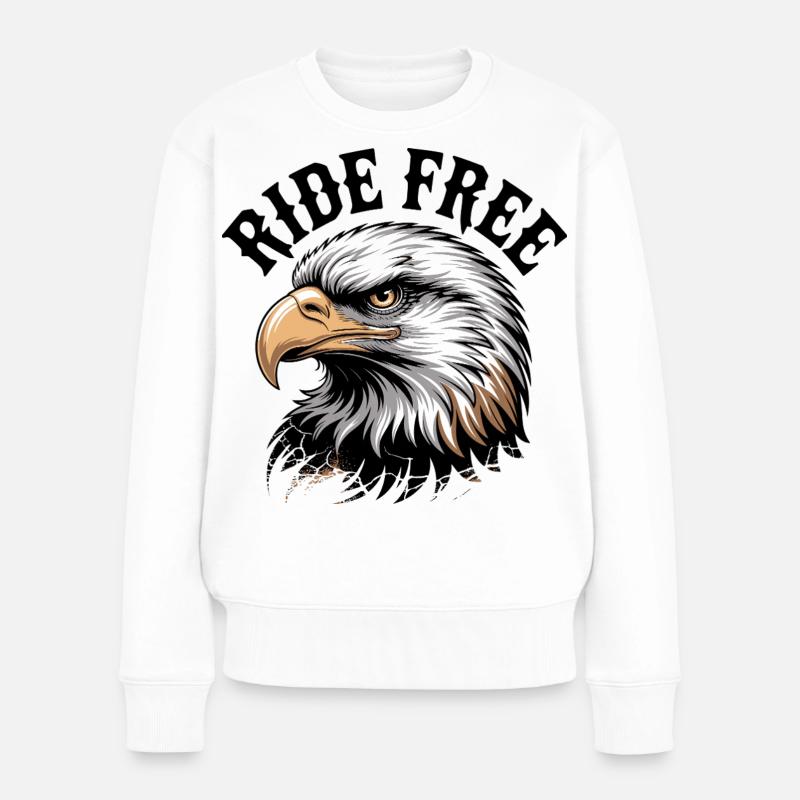 Emblème gratuit de l’Eagle Head Ride - Pull Premium bio Femme - blanc