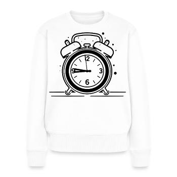 Wecker Uhr - Frauen Premium Bio Pullover - Weiß - Vorne - Julia (174cm)