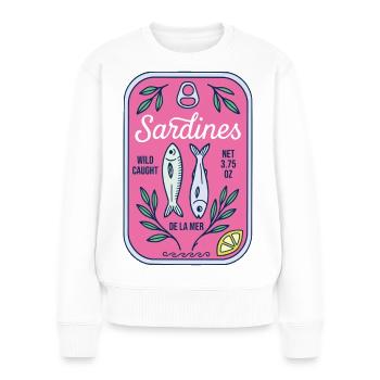 Sardines - Pull Premium bio Femme - blanc - Devant - Julia (174cm)