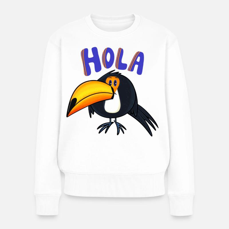 Hola Tukan - Frauen Premium Bio Pullover - Weiß