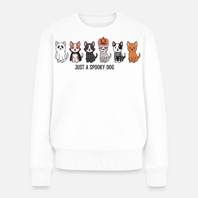 Nur gruseliger Hund - Frauen Premium Bio Pullover - Weiß