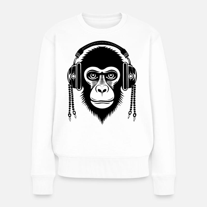 Echo Affenkopf Reverberation Urban Edition Shirt - Frauen Premium Bio Pullover - Weiß