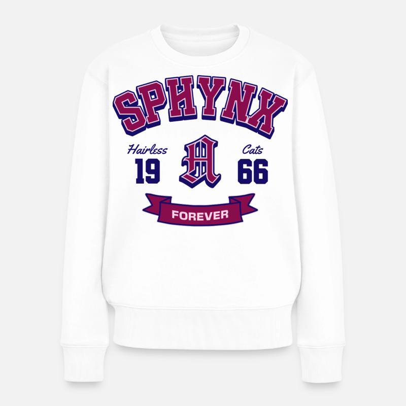 Sphynx Cats Forever Klassischer College-Stil - Frauen Premium Bio Pullover - Weiß