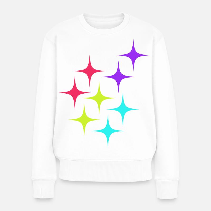 Colorful star sparkle pattern - Women's Premium Organic Jumper - white