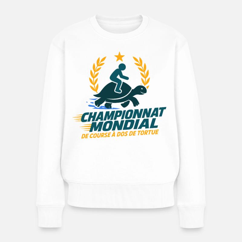 Schildkröten-Renn-Meisterschaft - Frauen Premium Bio Pullover - Weiß