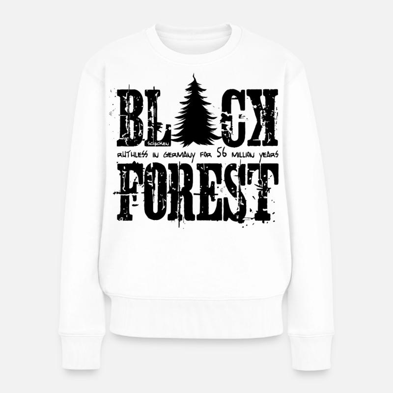 Black Forest – Brutal Wild German Nature Design - Frauen Premium Bio Pullover - Weiß
