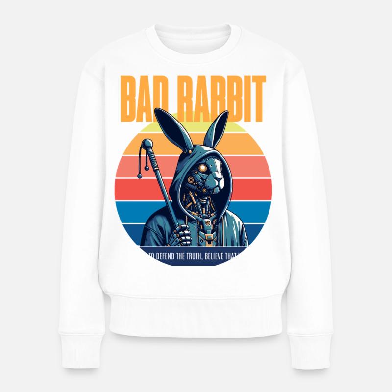 Bad Rabbit - Frauen Premium Bio Pullover - Weiß