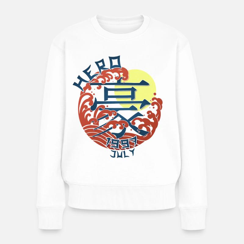 Japan Hero since July 1997 Geburtstaggeschenk - Frauen Premium Bio Pullover - Weiß