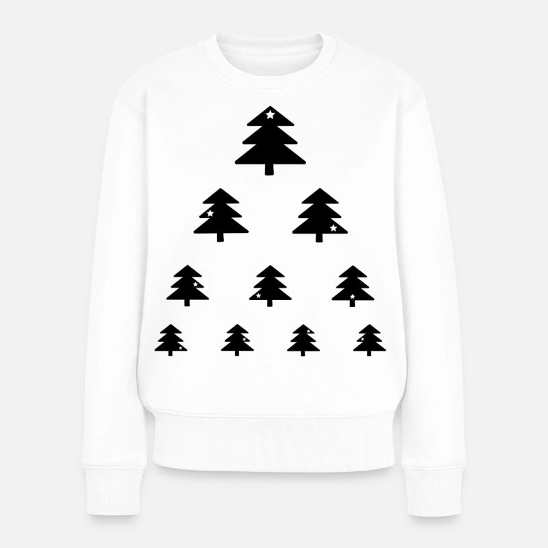 Weihnachtsbaum Sehtest - Frauen Premium Bio Pullover - Weiß