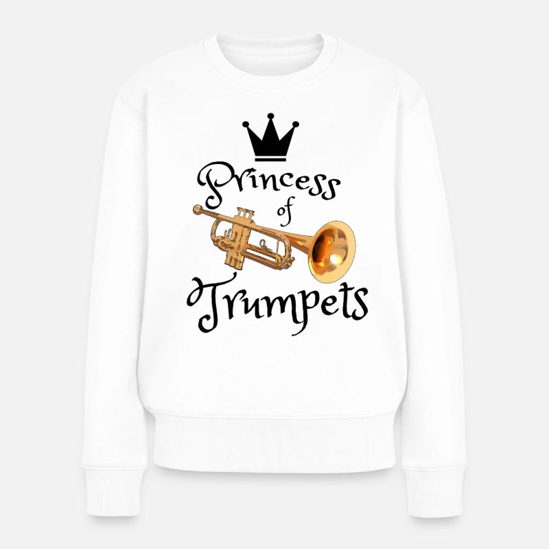 Goldene Trompete Krone - Frauen Premium Bio Pullover - Weiß