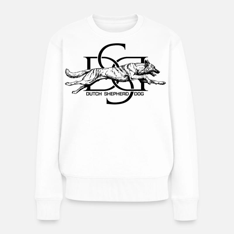 Dutchie - Holländischer Schäferhund - Frauen Premium Bio Pullover - Weiß