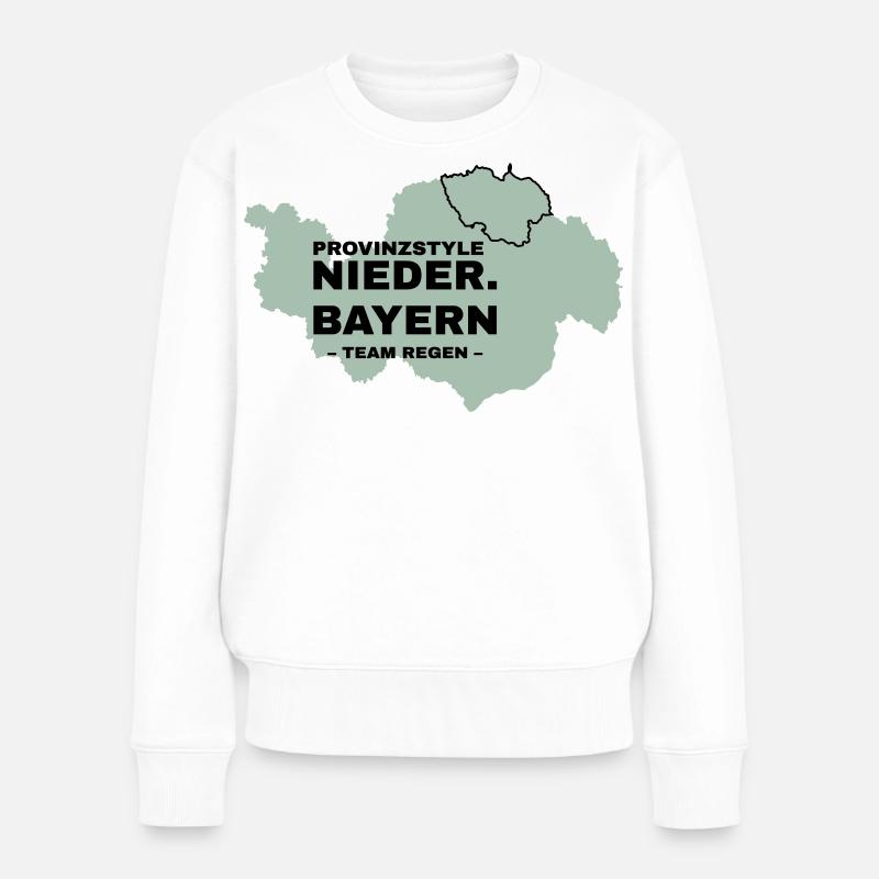 Niederbayern | REGEN - Frauen Premium Bio Pullover - Weiß