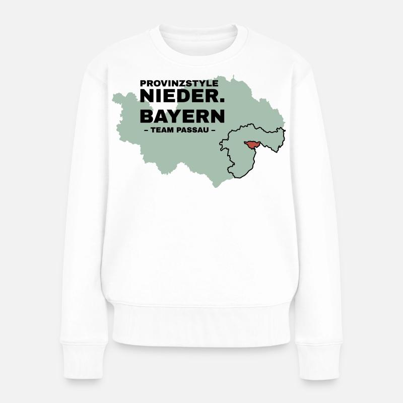 Niederbayern | PASSAU - Frauen Premium Bio Pullover - Weiß