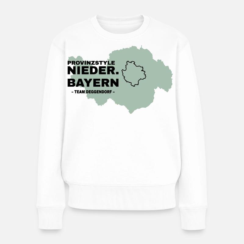 Niederbayern | DEGGENDORF - Frauen Premium Bio Pullover - Weiß