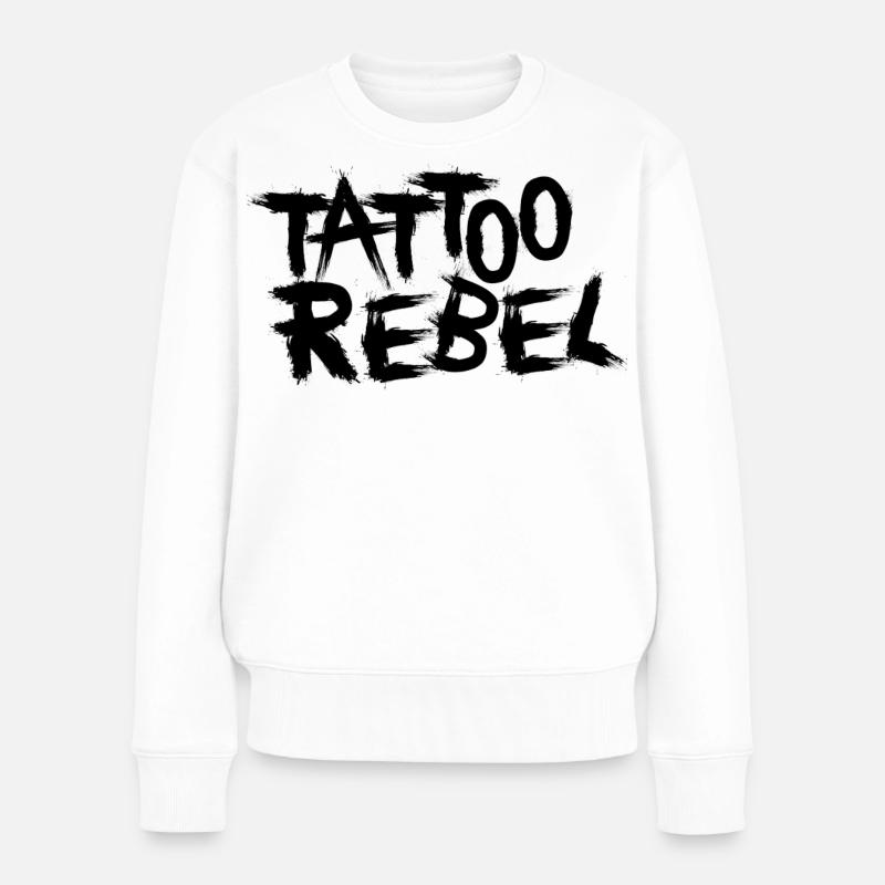 Tattoo Rebel black - Frauen Premium Bio Pullover - Weiß