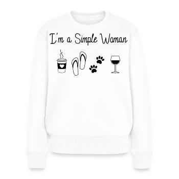 Simple Woman - Frauen Premium Bio Pullover - Weiß - Vorne - Julia (174cm)