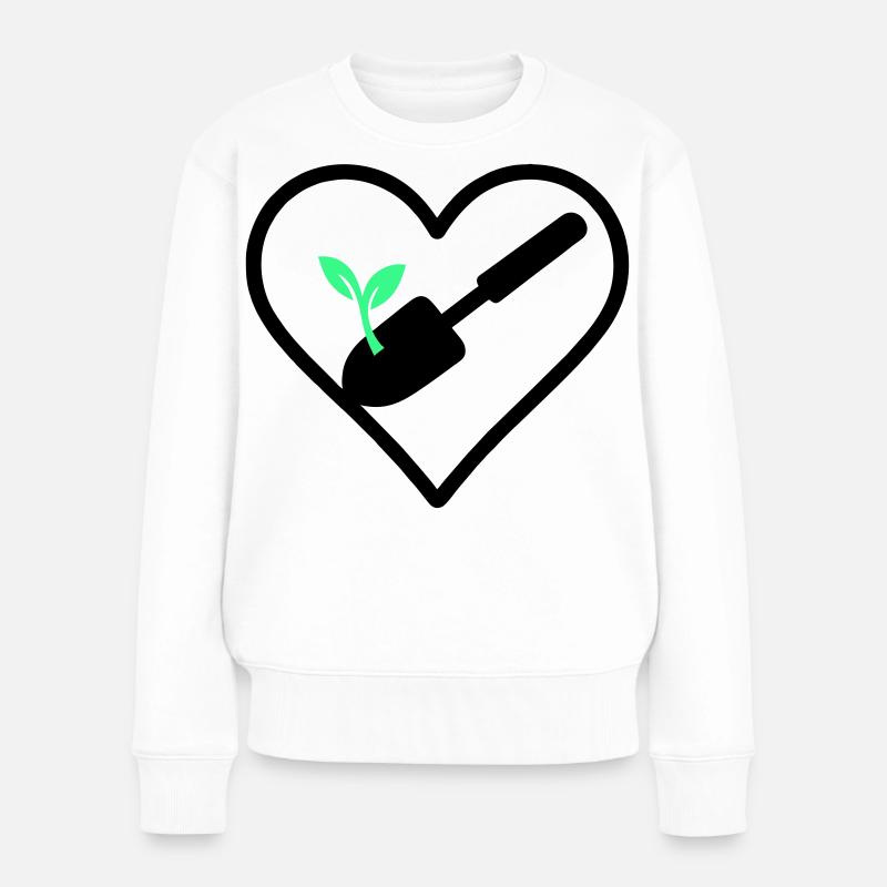 Cœur du jardinage – Passion verte - Pull Premium bio Femme - blanc