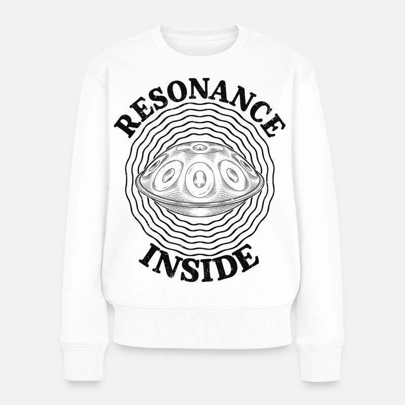 Résonance à l’intérieur du handpan - Pull Premium bio Femme - blanc