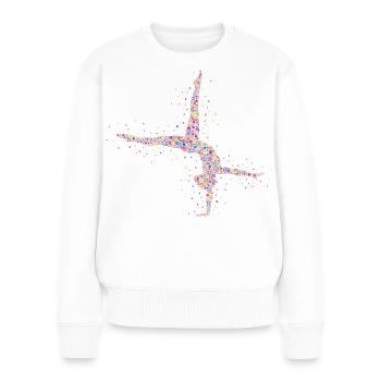 Turnen Herzschlag Gymnastik Handstand Akrobatik - Frauen Premium Bio Pullover - Weiß - Vorne - Julia (174cm)