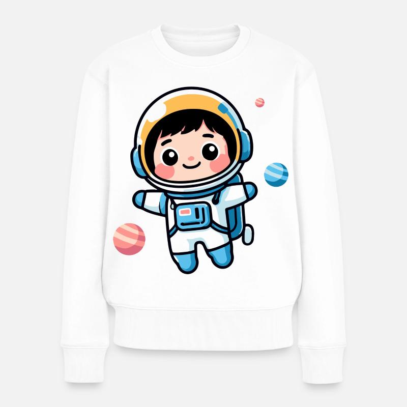 Kleiner Astronaut - Frauen Premium Bio Pullover - Weiß