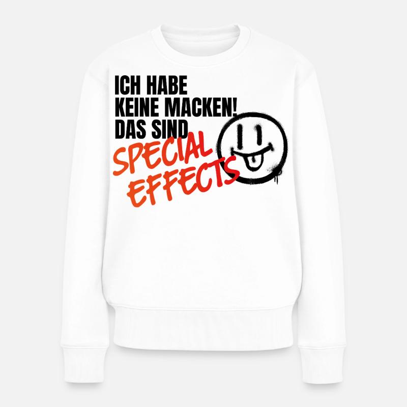 Keine Macken, sondern Special Effects - Frauen Premium Bio Pullover - Weiß