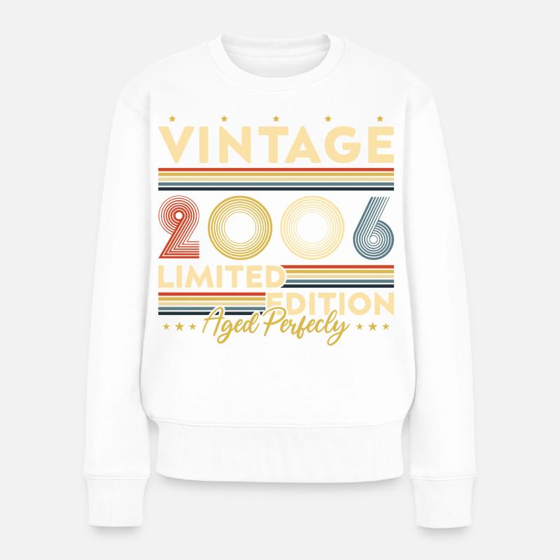 2006 Vintage Retro Geburtstagsgeschenk - Frauen Premium Bio Pullover - Weiß