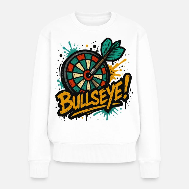 Dart Bullseye - Frauen Premium Bio Pullover - Weiß